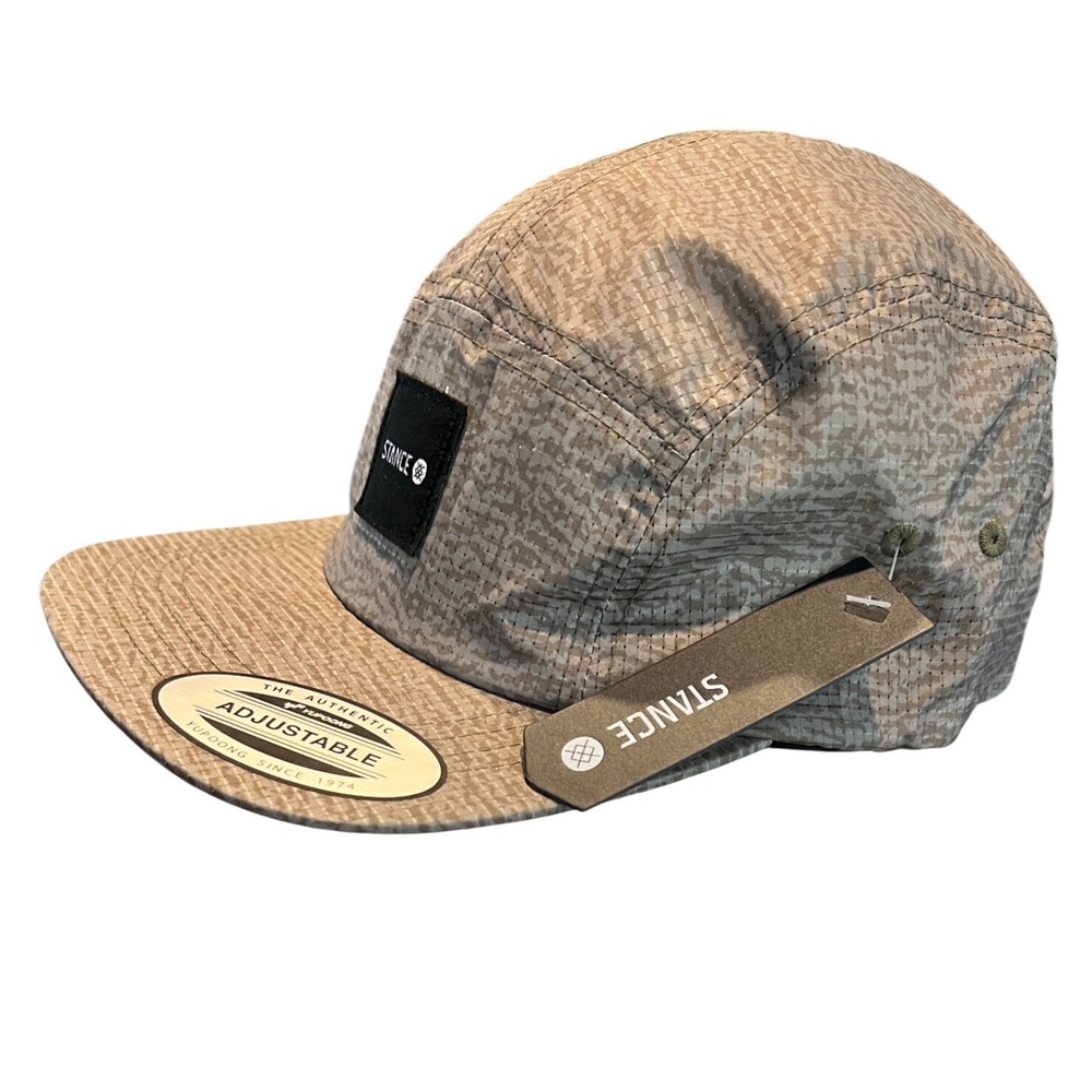 NWT Stance Kinetic Adjustable Cap Taupe/Tan Camo 5 Panel Ripstop Hat Mens OS